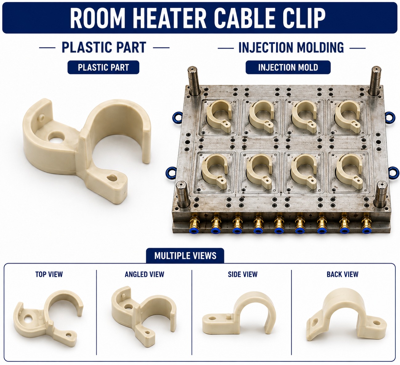 Room Heater Plastic Cable Clip Mould and Moulding Service